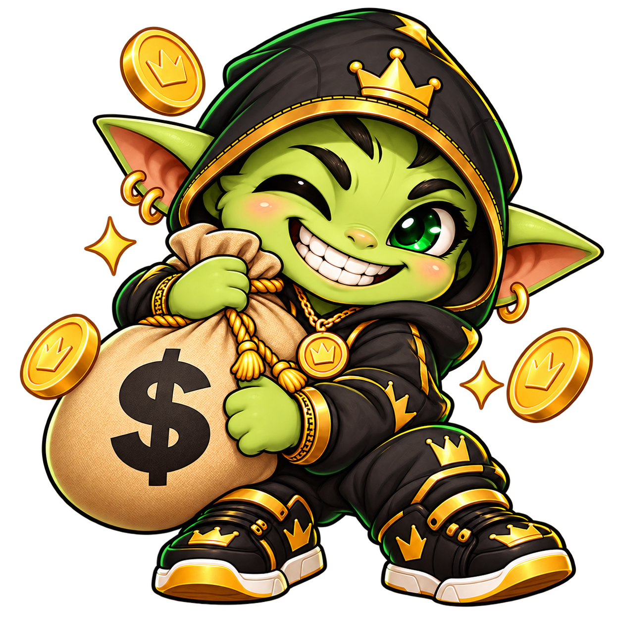 Bag Goblin holding the bag